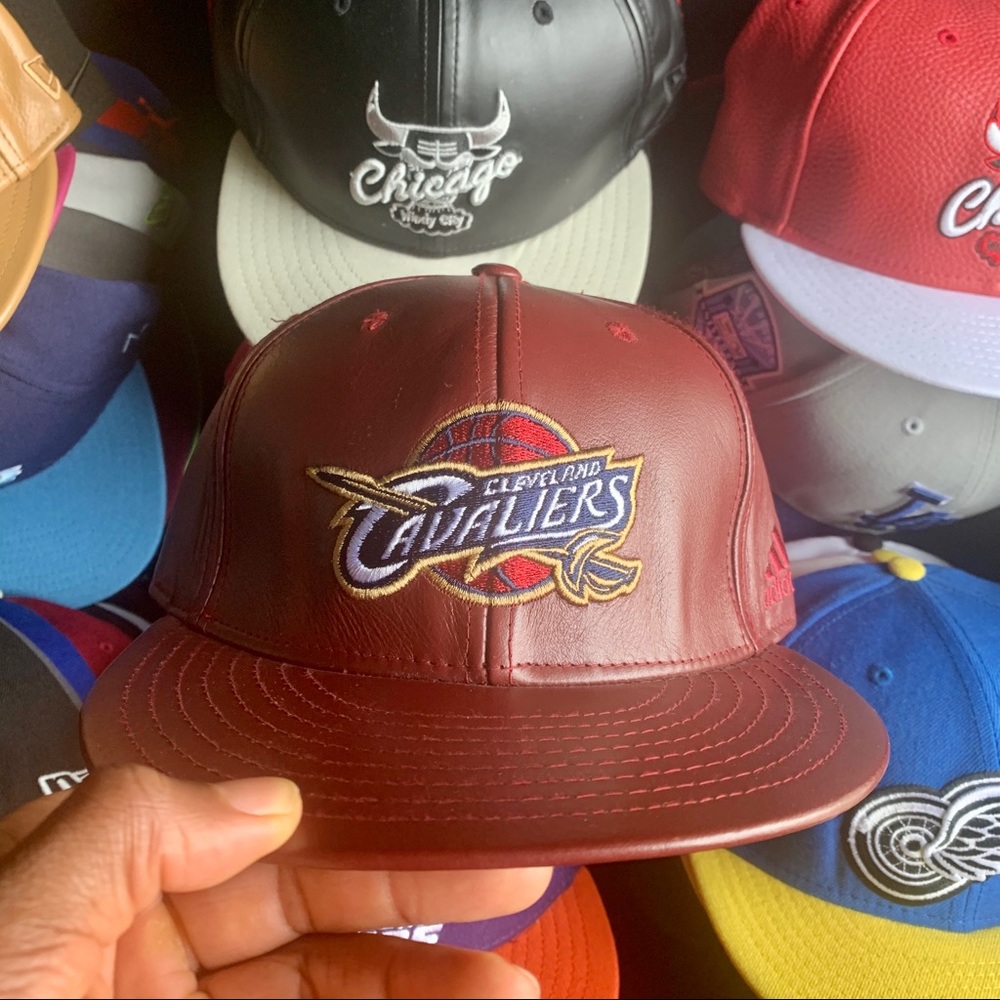 Adidas Leather Cleveland Cavaliers Fitted Hat